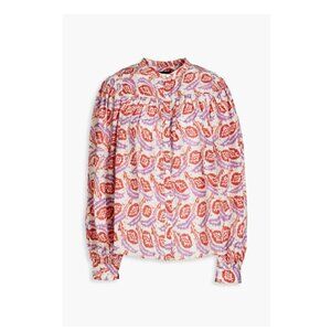 ISABEL MARANT Ritonea gathered printed silk blouse